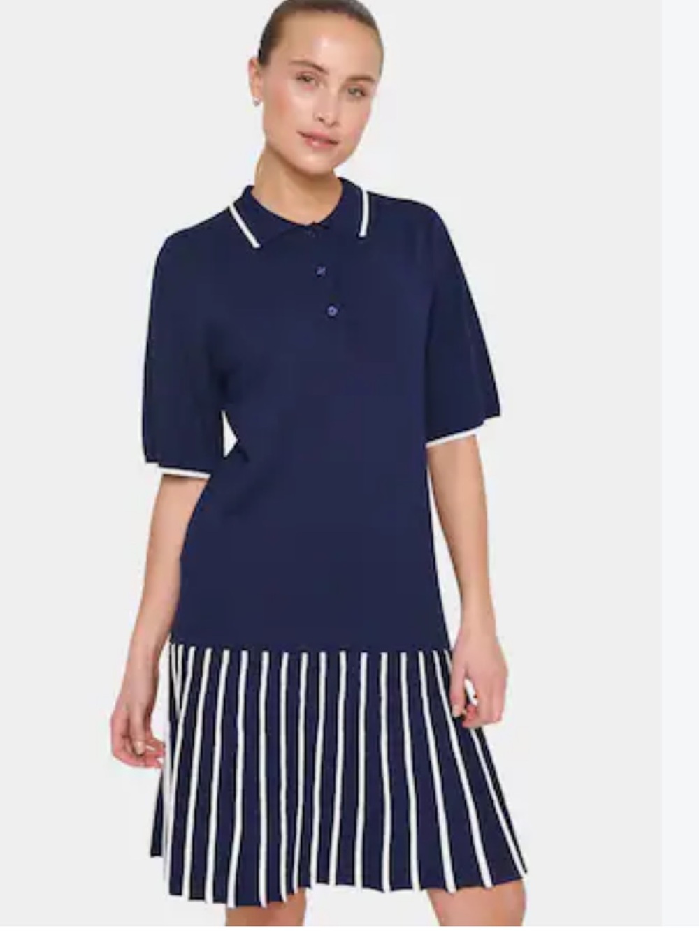NWT Saint Tropez West Navy and White Polo-Style Tunic Dress gorgeous
